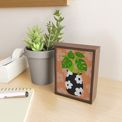 Coco de Paris Green plant retro style 1 Framed Mini Art Print