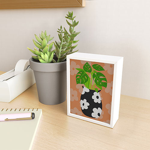 Coco de Paris Green plant retro style 1 Framed Mini Art Print