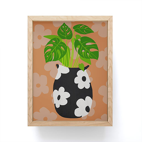 Coco de Paris Green plant retro style 1 Framed Mini Art Print