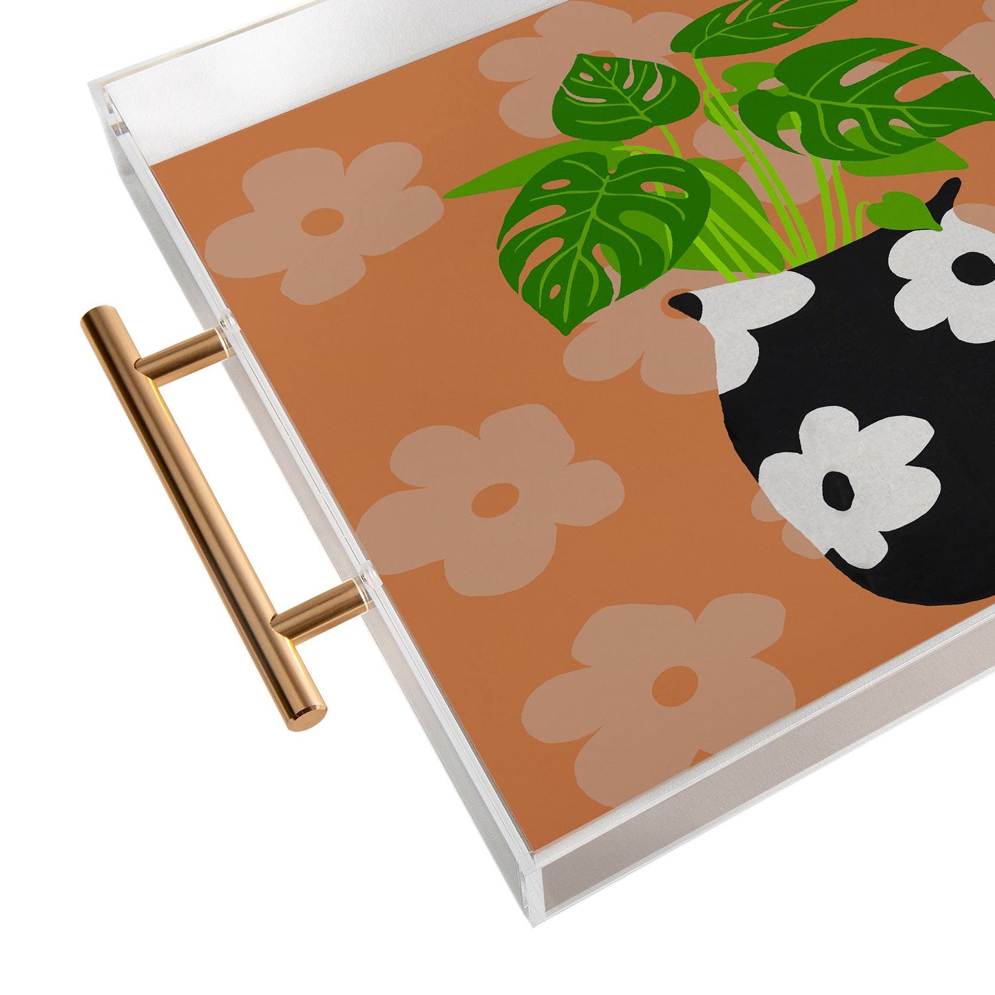 Coco de Paris Green plant retro style 1 Acrylic Tray