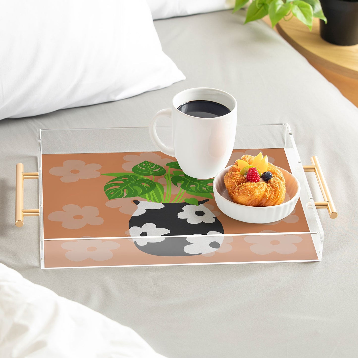 Coco de Paris Green plant retro style 1 Acrylic Tray