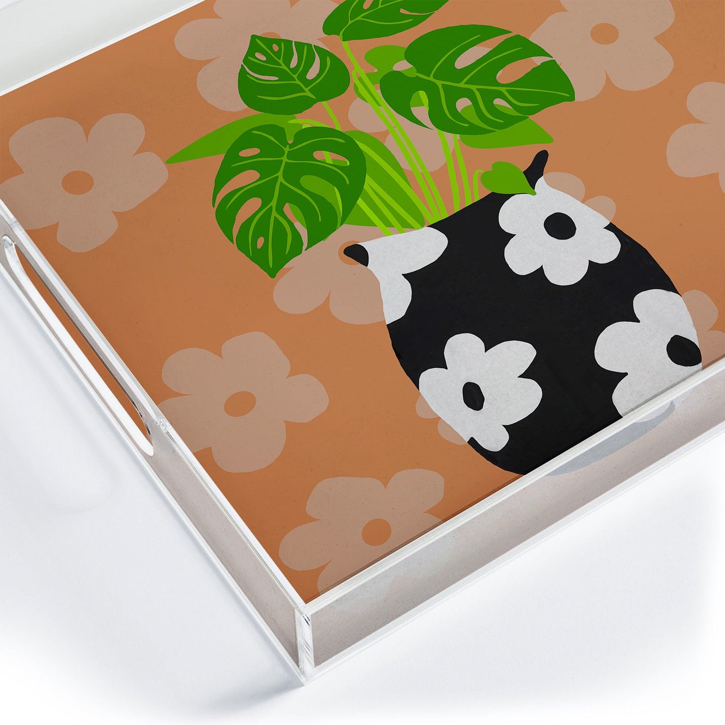 Coco de Paris Green plant retro style 1 Acrylic Tray