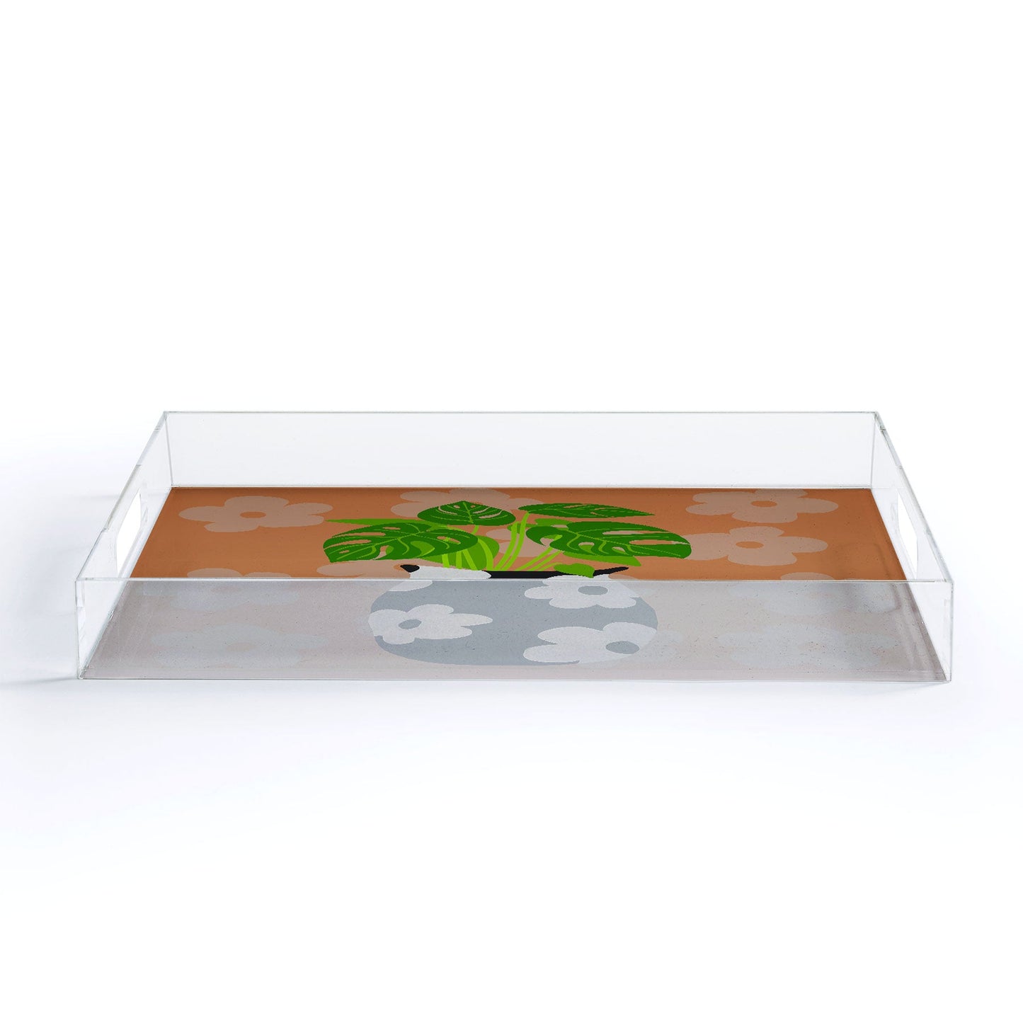 Coco de Paris Green plant retro style 1 Acrylic Tray