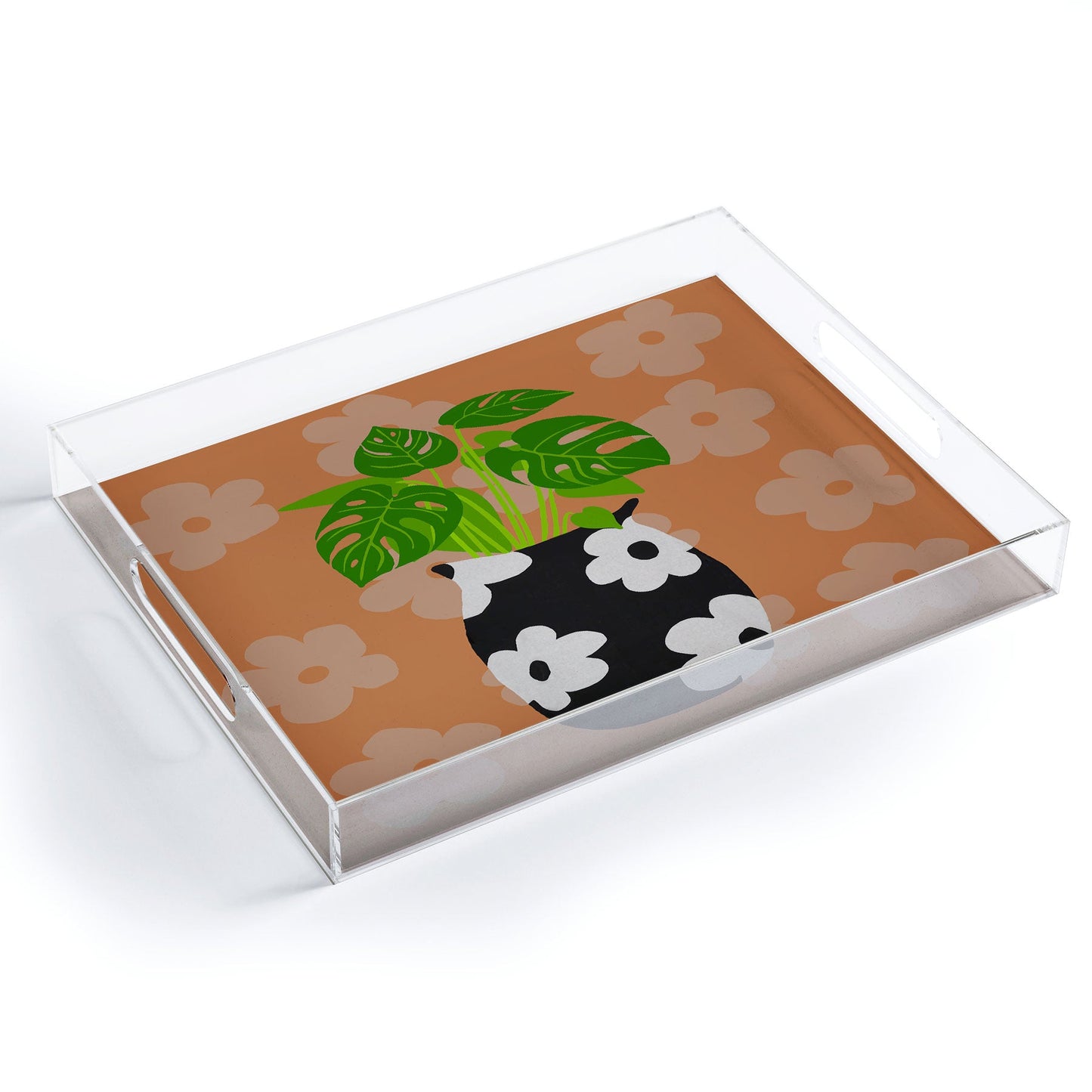 Coco de Paris Green plant retro style 1 Acrylic Tray