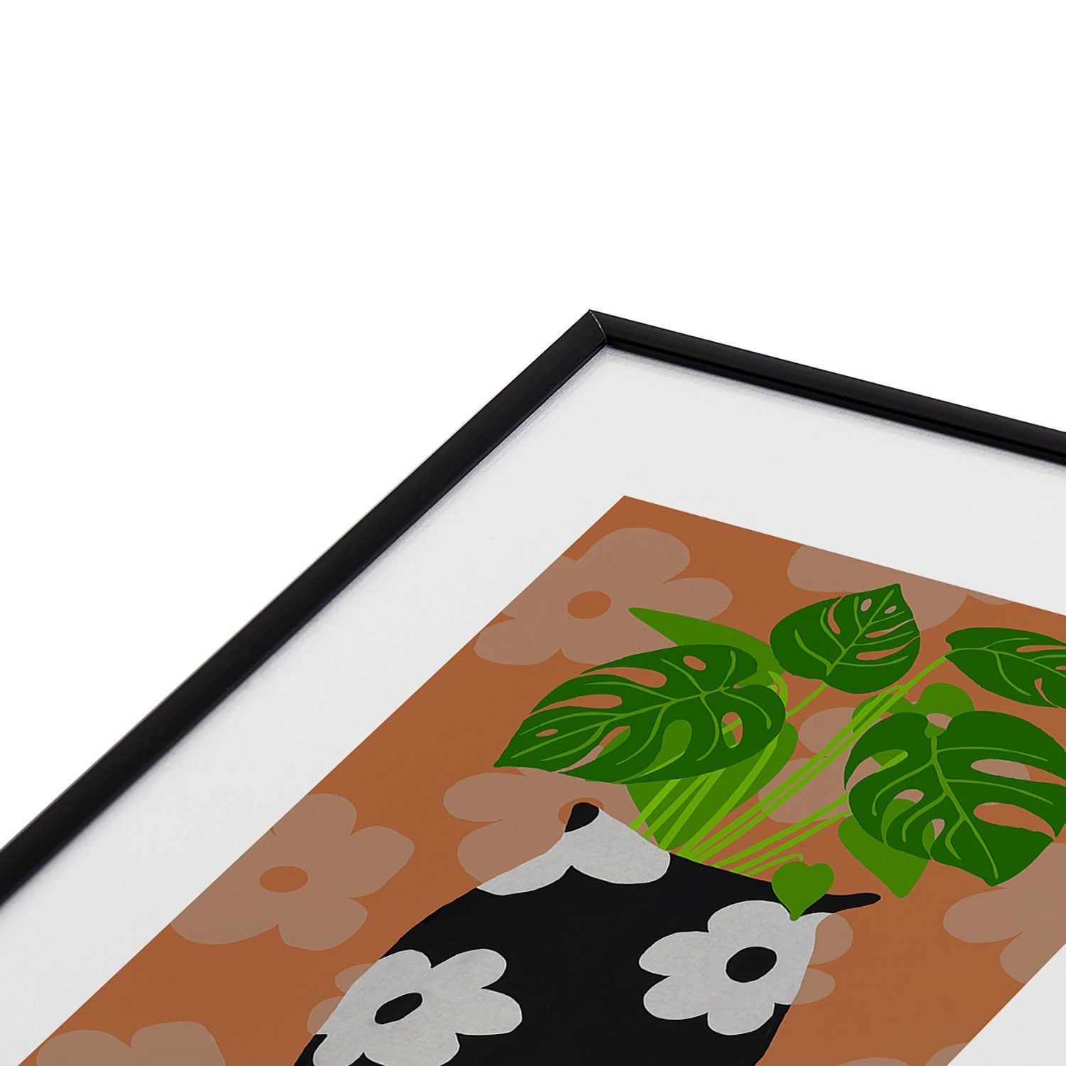 Coco de Paris Green plant retro style 1 Metal Framed Art Print
