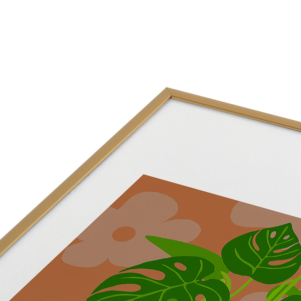 Coco de Paris Green plant retro style 1 Metal Framed Art Print