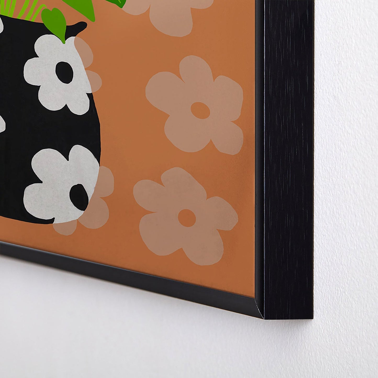 Coco de Paris Green plant retro style 1 Square Metal Framed Art Print