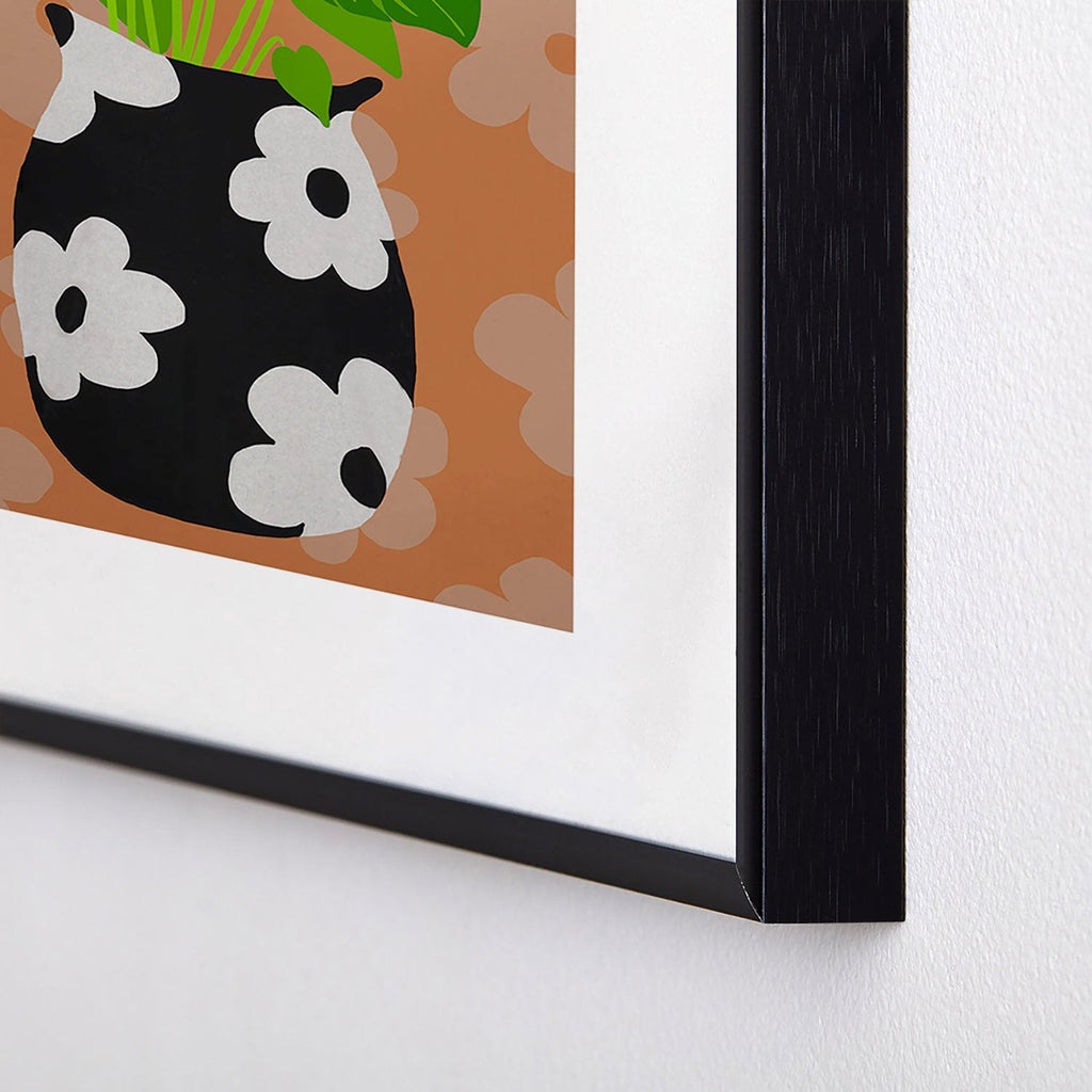 Coco de Paris Green plant retro style 1 Metal Framed Art Print