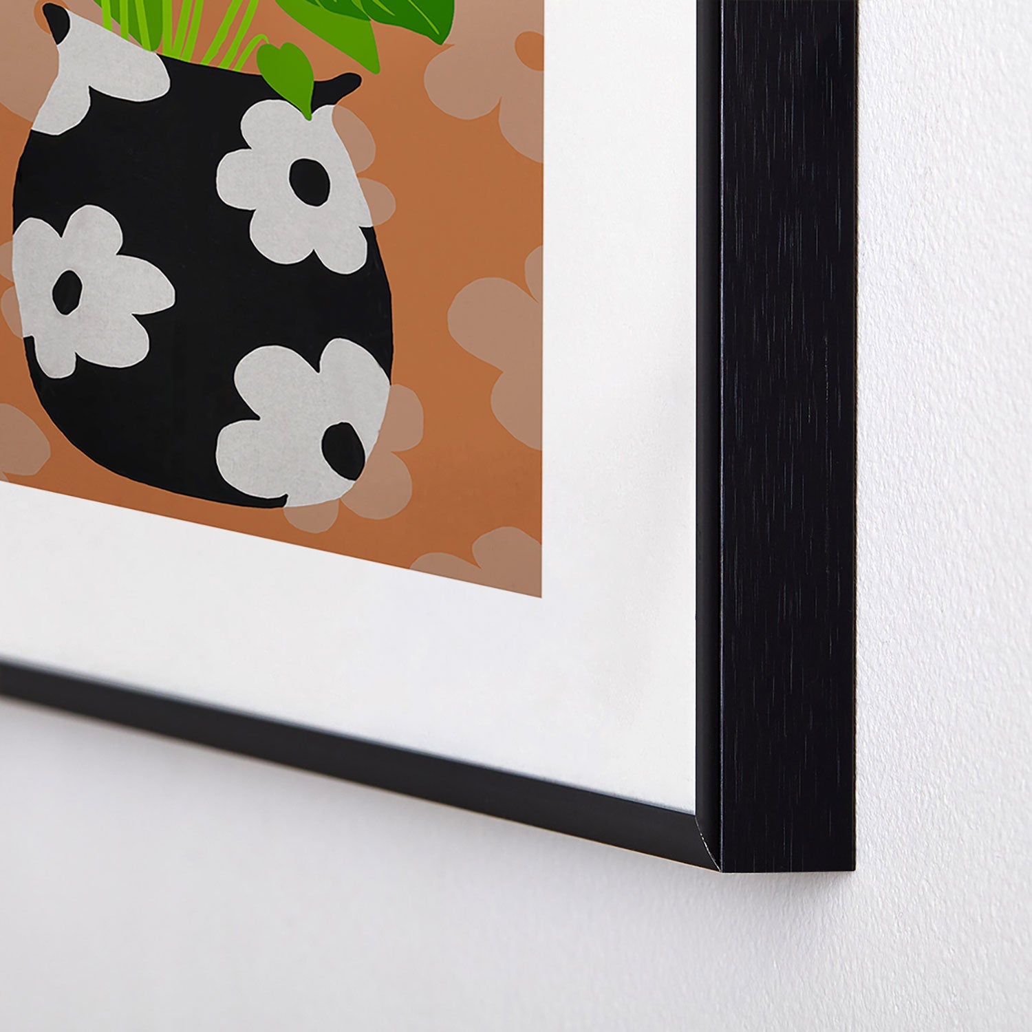 Coco de Paris Green plant retro style 1 Metal Framed Art Print