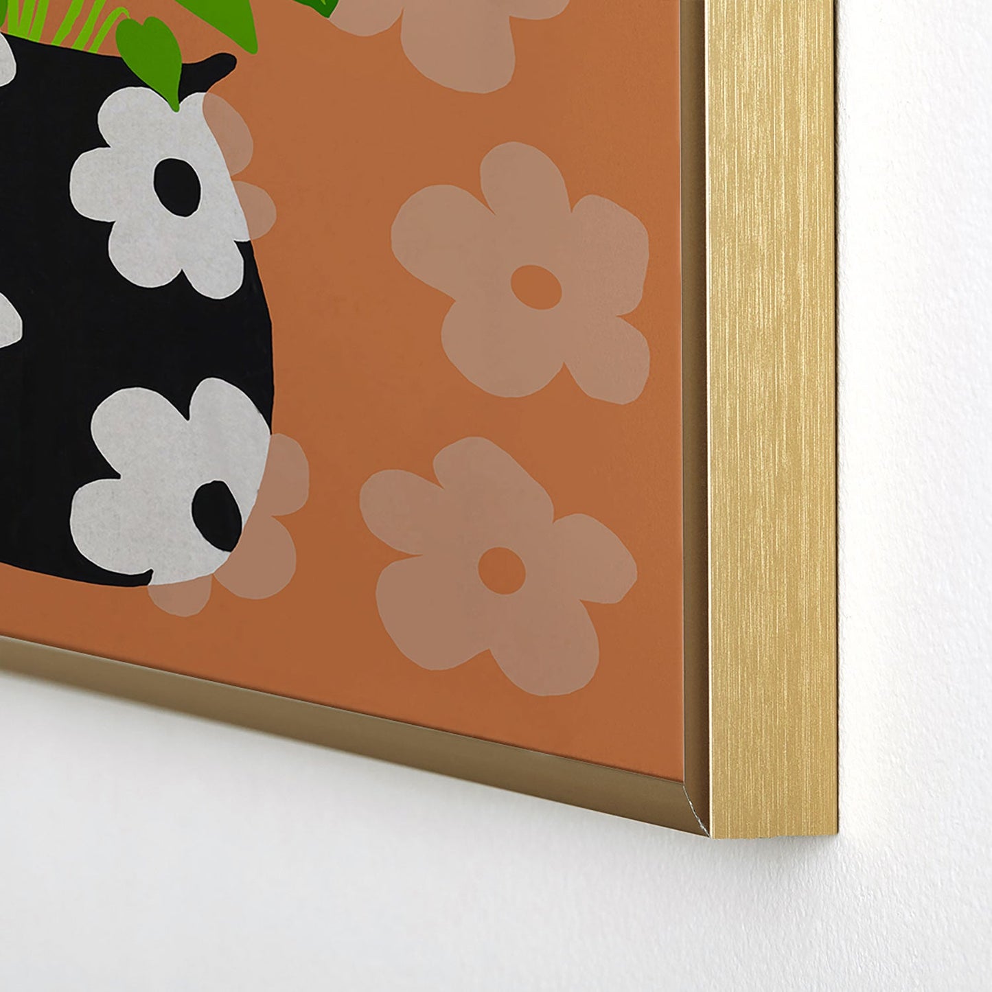 Coco de Paris Green plant retro style 1 Square Metal Framed Art Print