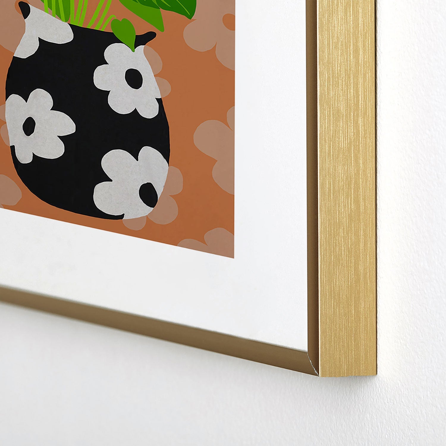 Coco de Paris Green plant retro style 1 Metal Framed Art Print