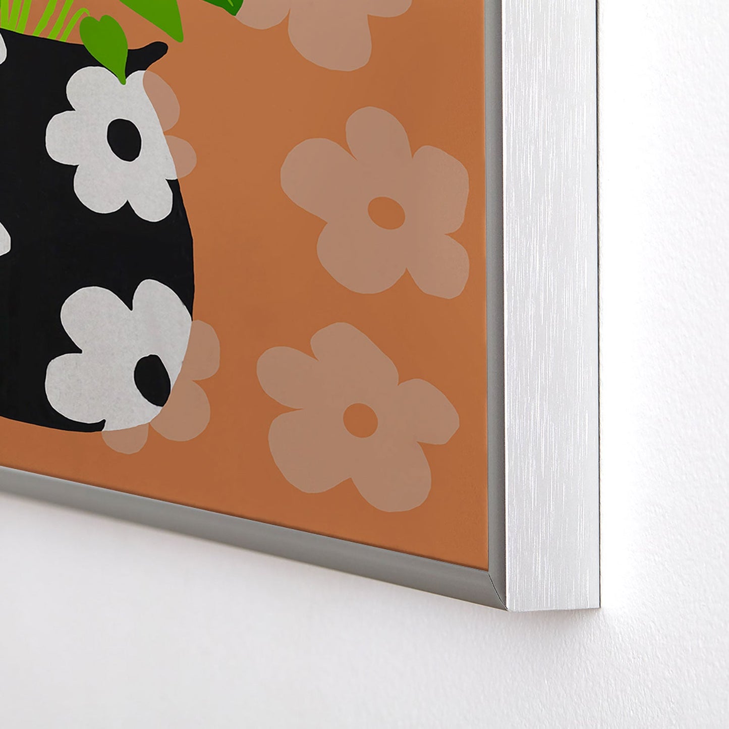 Coco de Paris Green plant retro style 1 Square Metal Framed Art Print