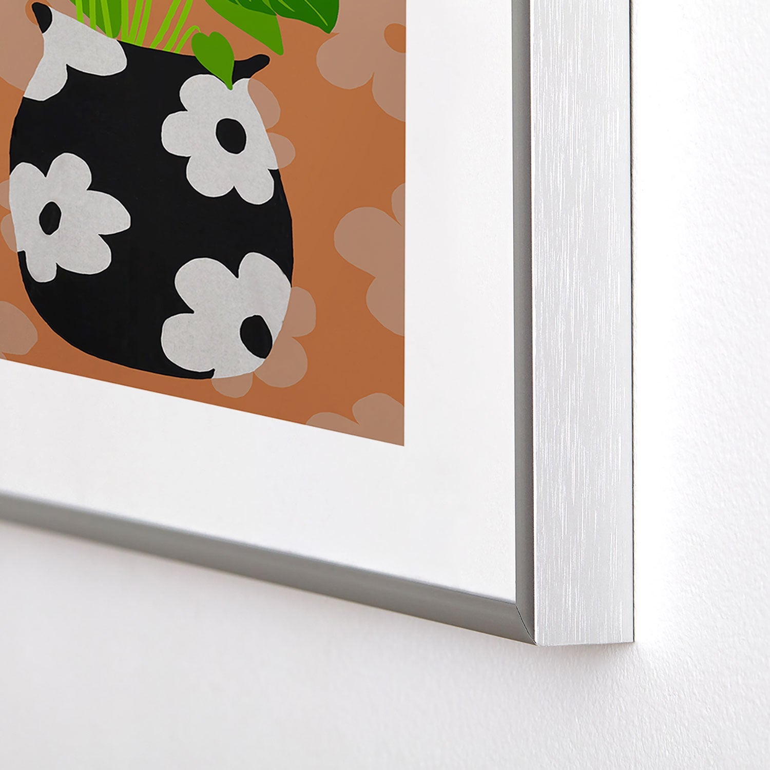 Coco de Paris Green plant retro style 1 Metal Framed Art Print