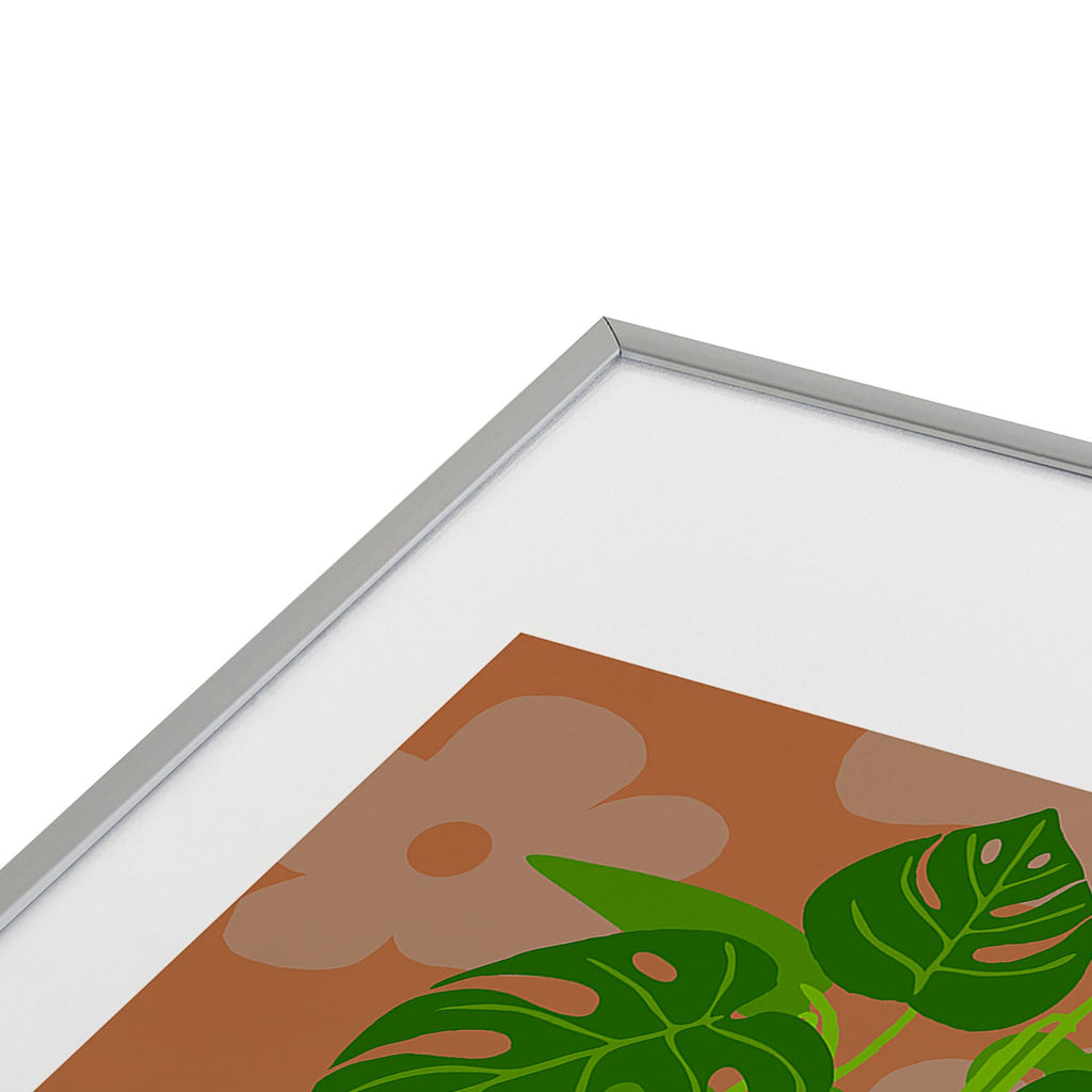 Coco de Paris Green plant retro style 1 Metal Framed Art Print