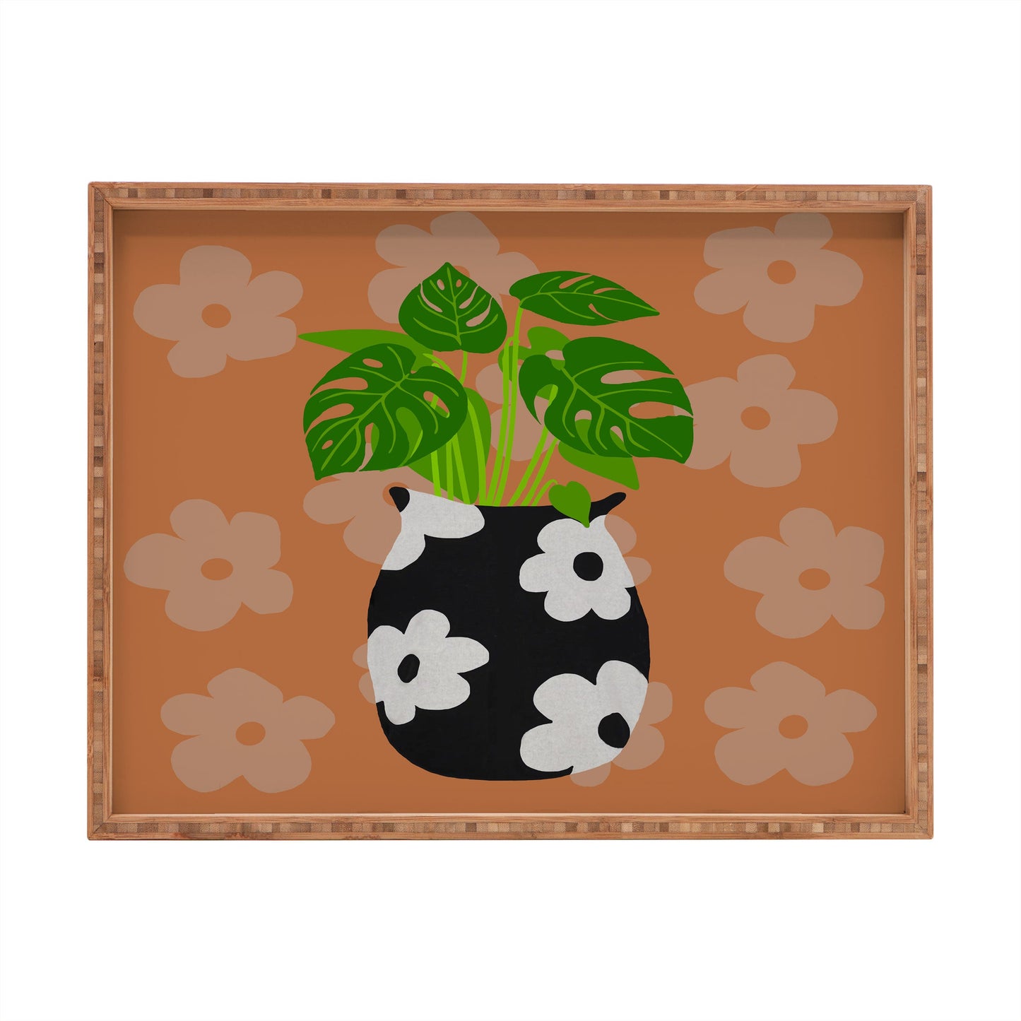 Coco de Paris Green plant retro style 1 Rectangular Tray