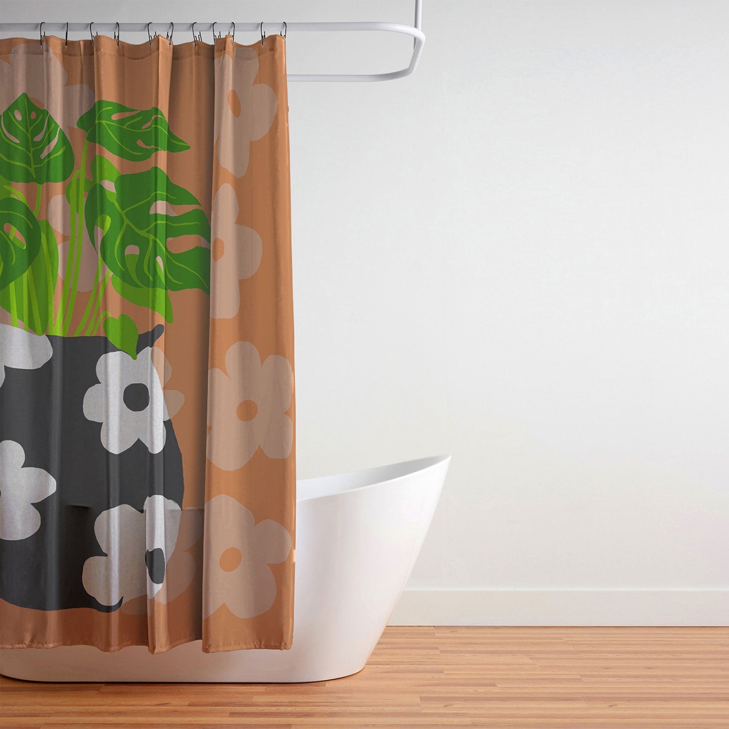 Coco de Paris Green plant retro style 1 Shower Curtain