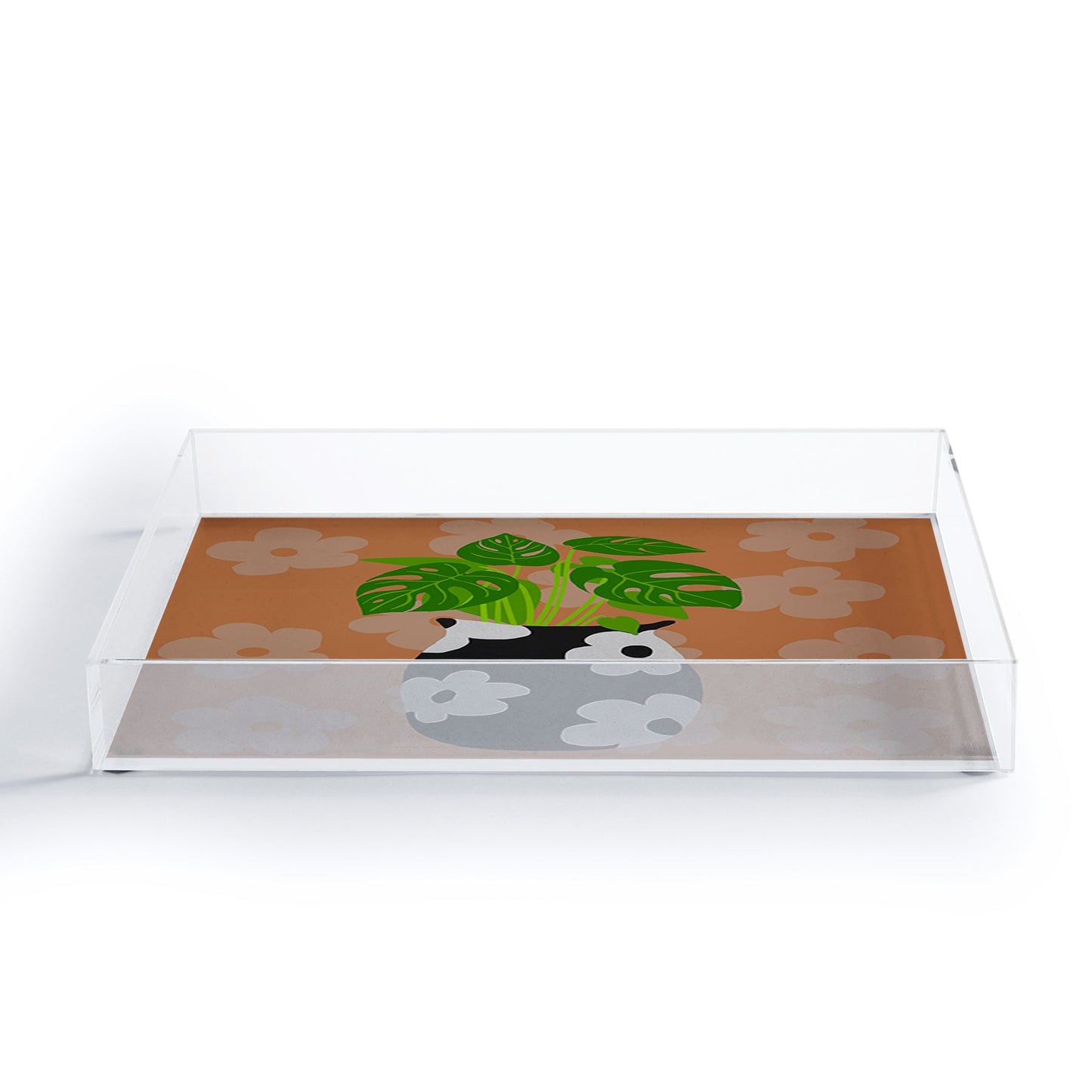 Coco de Paris Green plant retro style 1 Acrylic Tray