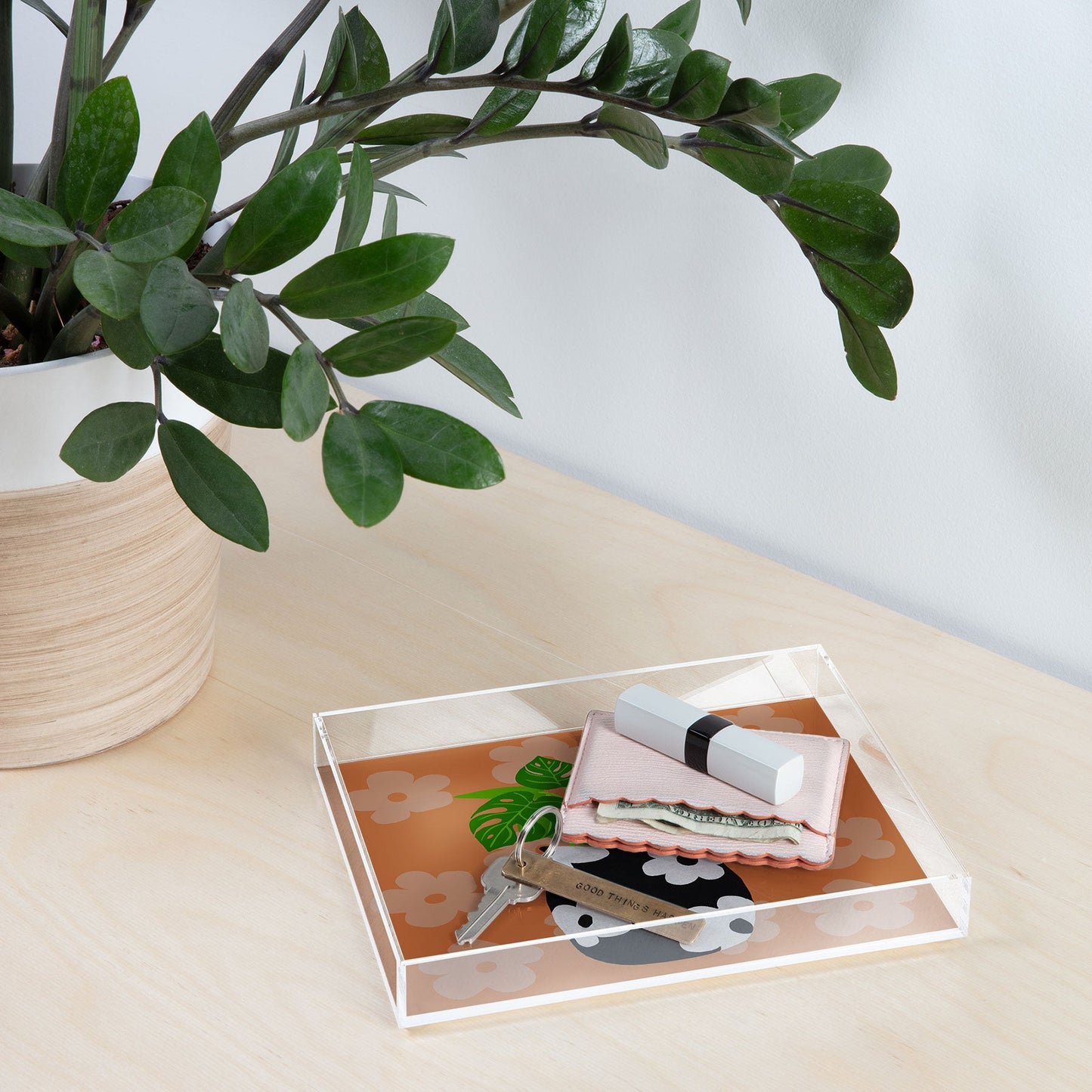 Coco de Paris Green plant retro style 1 Acrylic Tray