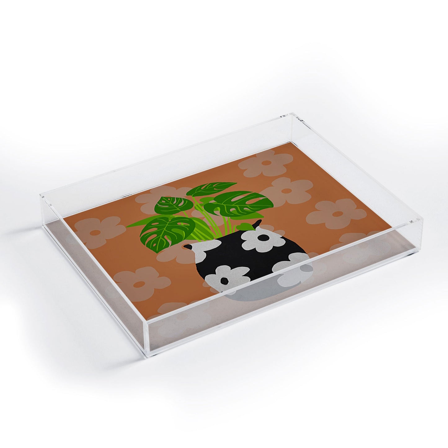 Coco de Paris Green plant retro style 1 Acrylic Tray