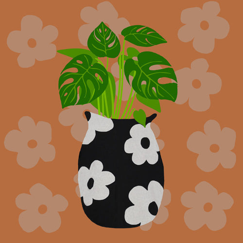 Coco de Paris Green plant retro style 1 Shower Curtain
