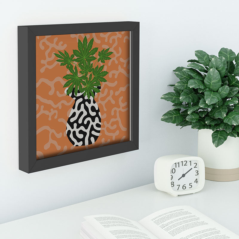 Coco de Paris Green plant retro style 2 Recessed Framing Square