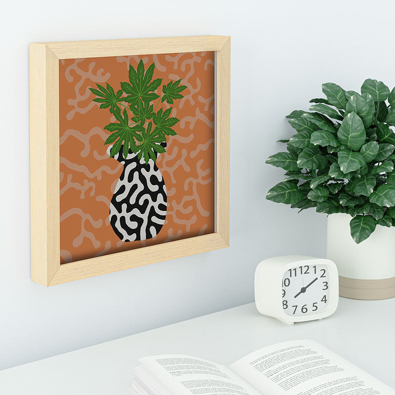 Coco de Paris Green plant retro style 2 Recessed Framing Square