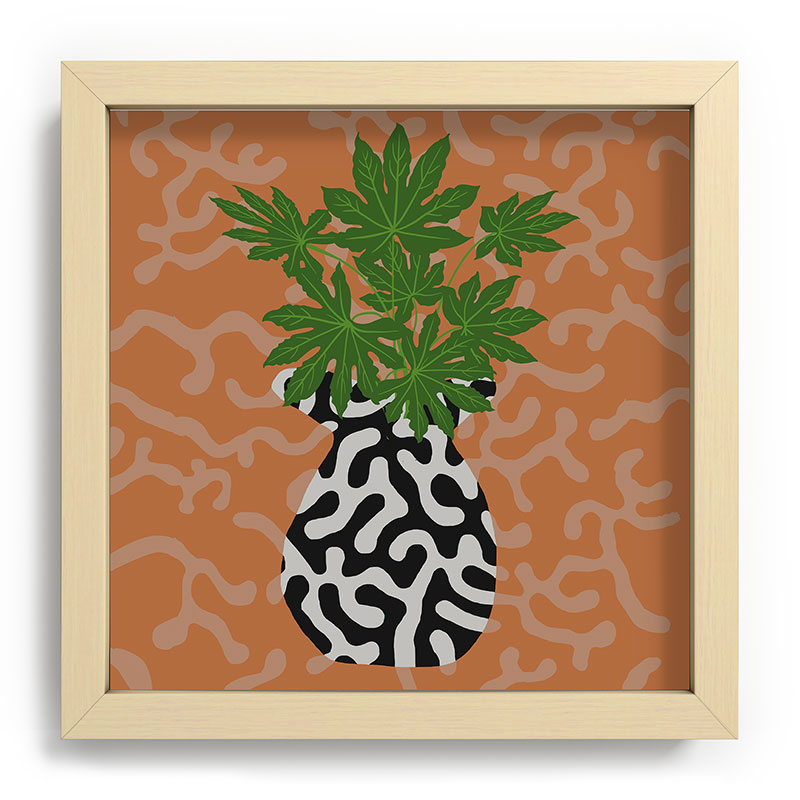 Coco de Paris Green plant retro style 2 Recessed Framing Square