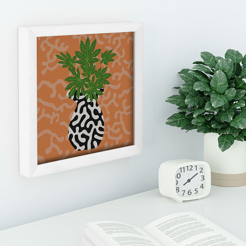 Coco de Paris Green plant retro style 2 Recessed Framing Square