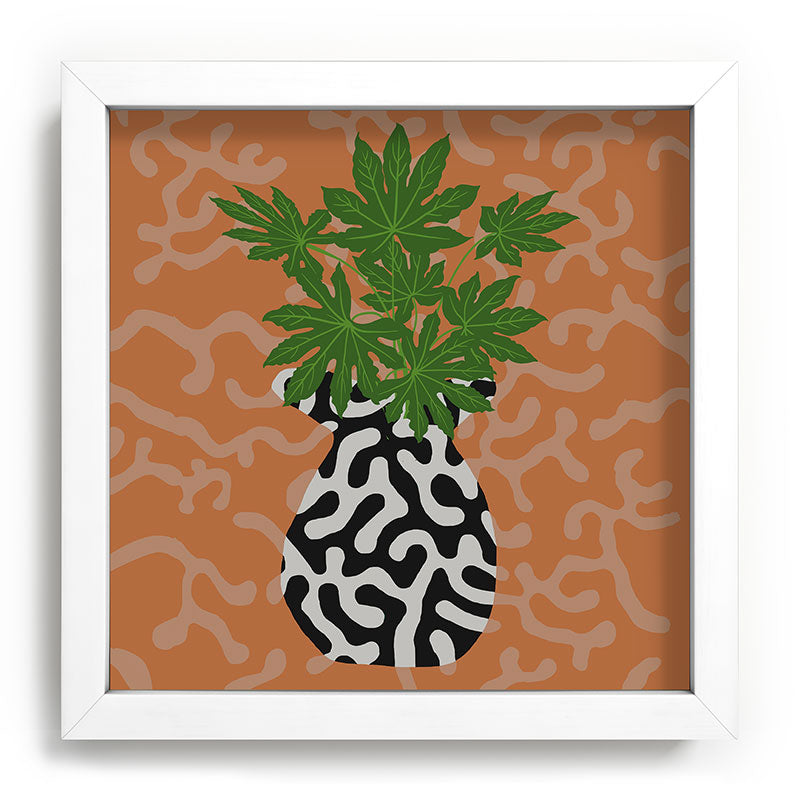 Coco de Paris Green plant retro style 2 Recessed Framing Square