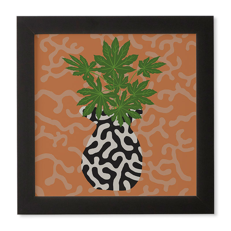 Coco de Paris Green plant retro style 2 Framed Wall Art