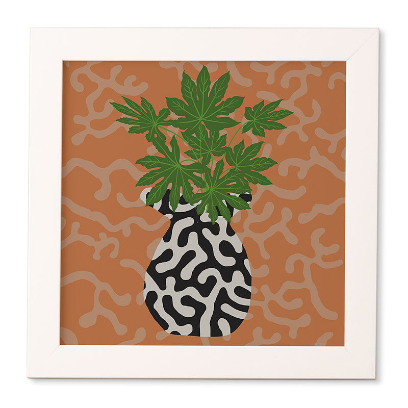Coco de Paris Green plant retro style 2 Framed Wall Art