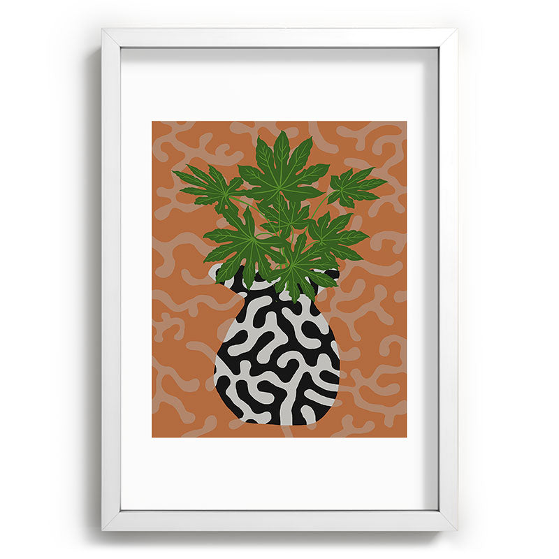Coco de Paris Green plant retro style 2 Recessed Framing Rectangle