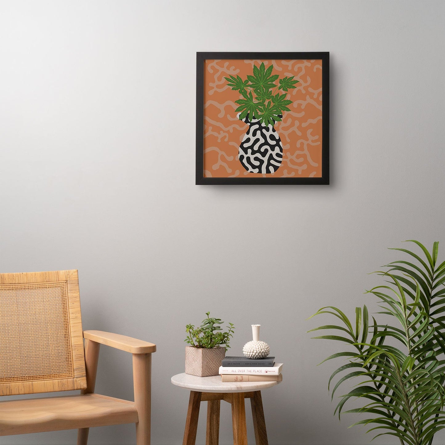 Coco de Paris Green plant retro style 2 Framed Wall Art