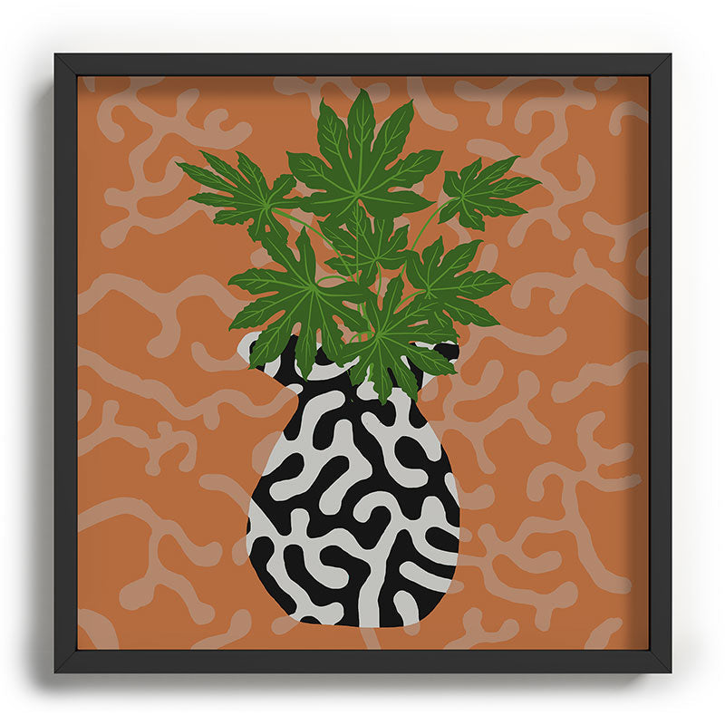 Coco de Paris Green plant retro style 2 Recessed Framing Square