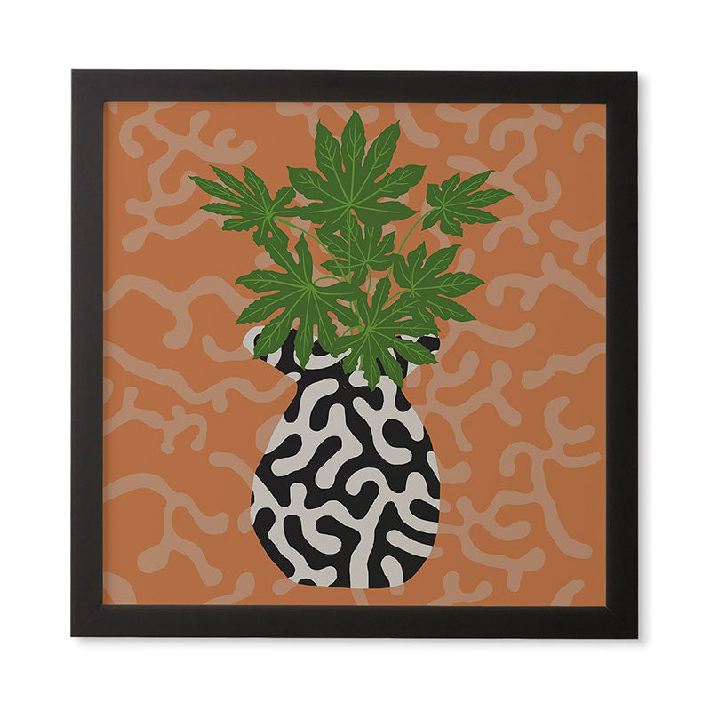 Coco de Paris Green plant retro style 2 Framed Wall Art