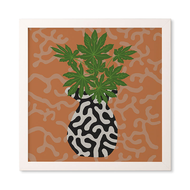 Coco de Paris Green plant retro style 2 Framed Wall Art