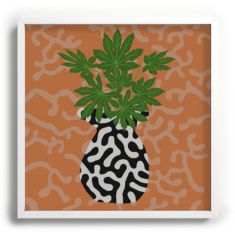 Coco de Paris Green plant retro style 2 Recessed Framing Square