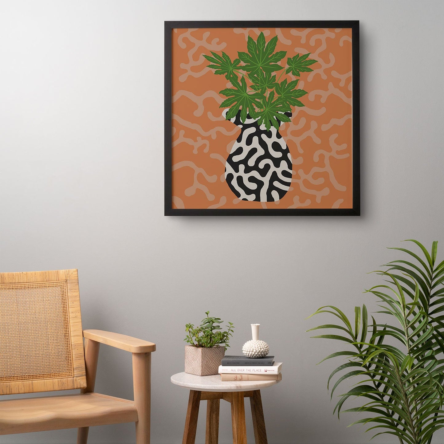 Coco de Paris Green plant retro style 2 Framed Wall Art