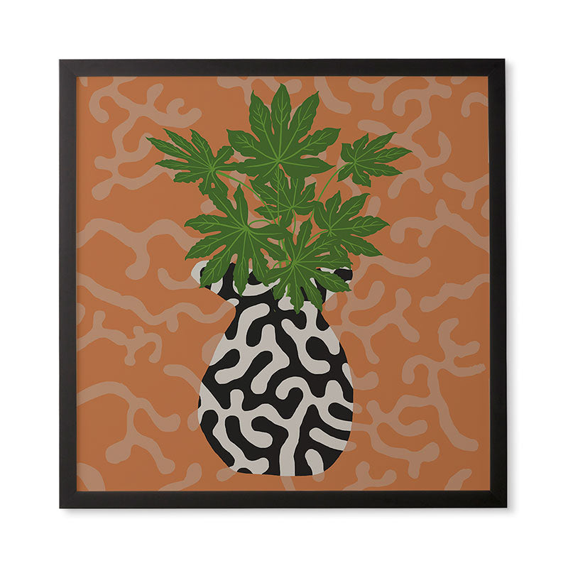 Coco de Paris Green plant retro style 2 Framed Wall Art