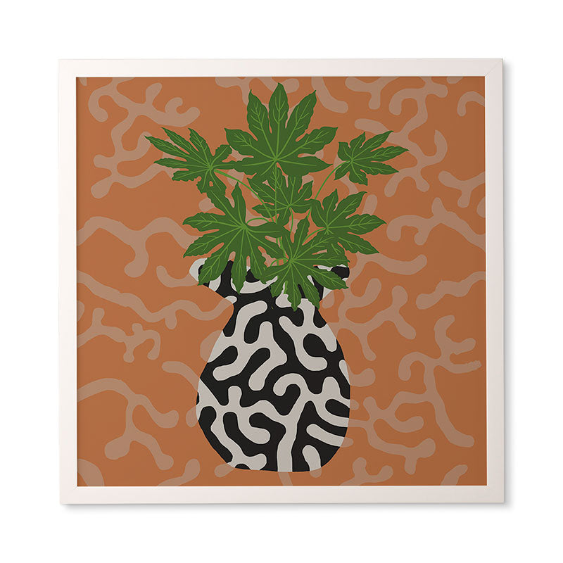 Coco de Paris Green plant retro style 2 Framed Wall Art