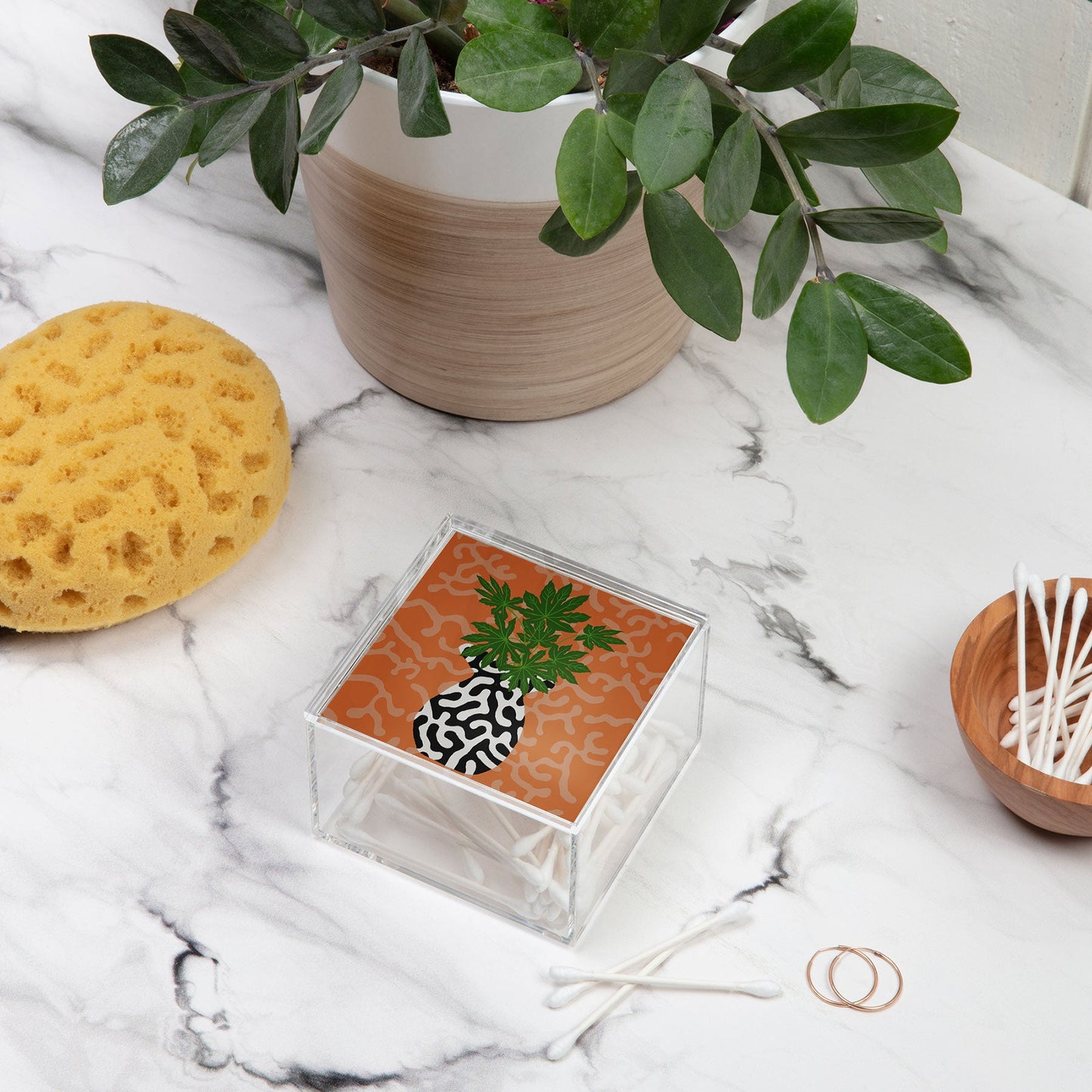 Coco de Paris Green plant retro style 2 Acrylic Box
