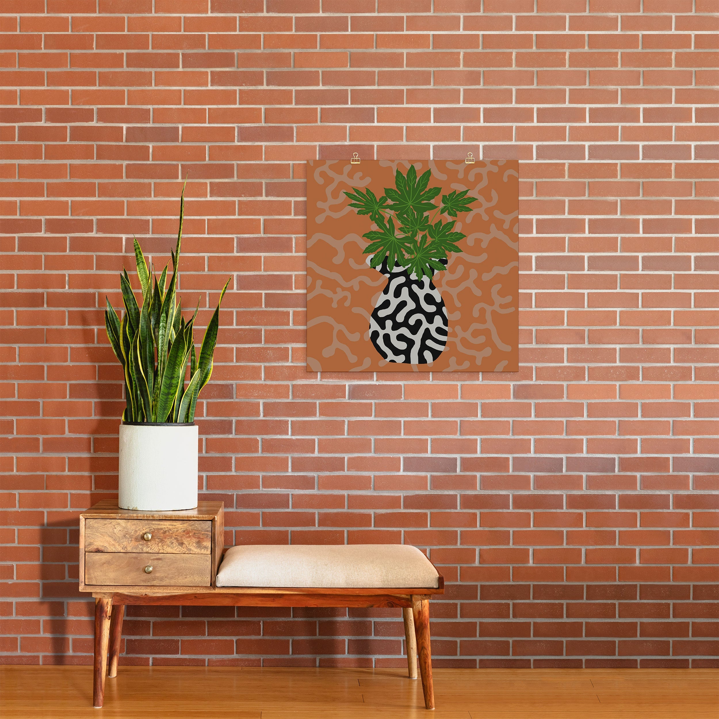 Coco de Paris Green plant retro style 2 Art Print