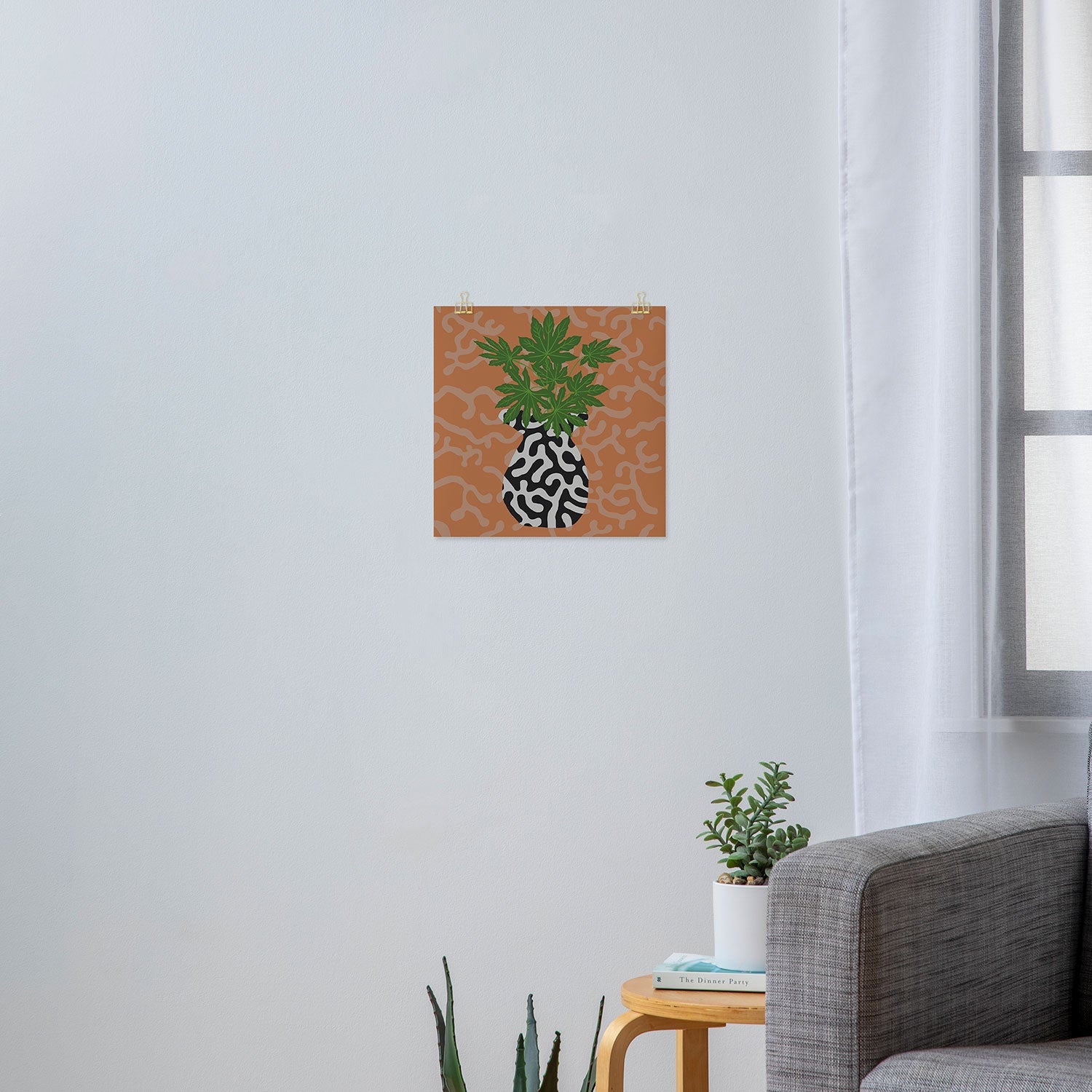 Coco de Paris Green plant retro style 2 Art Print