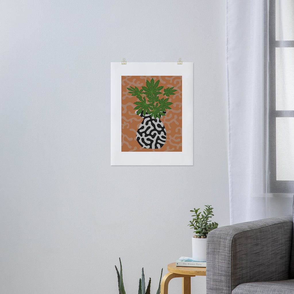 Coco de Paris Green plant retro style 2 Art Print