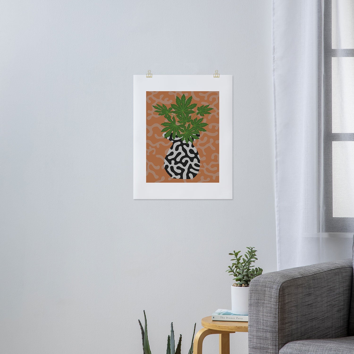 Coco de Paris Green plant retro style 2 Art Print