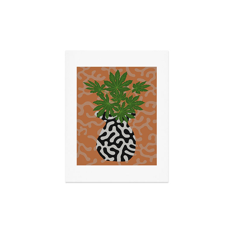 Coco de Paris Green plant retro style 2 Art Print