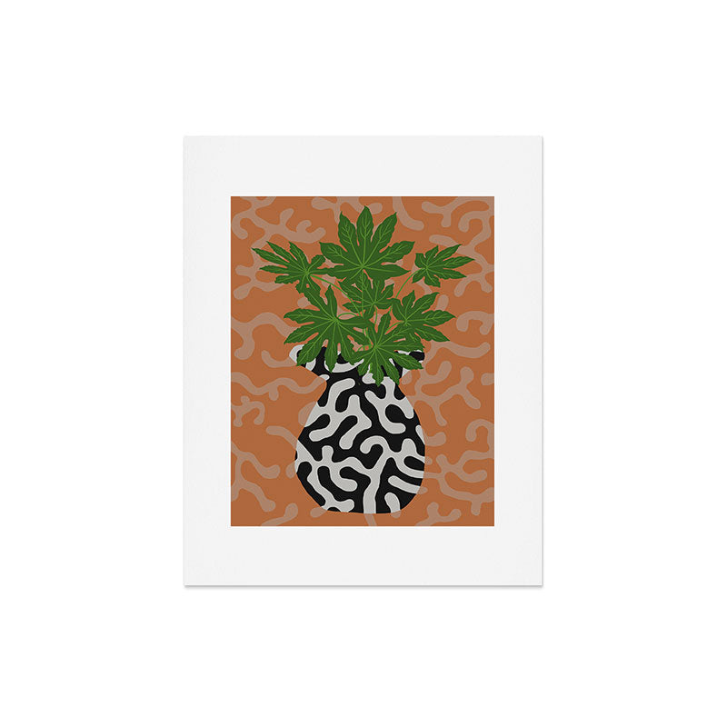Coco de Paris Green plant retro style 2 Art Print