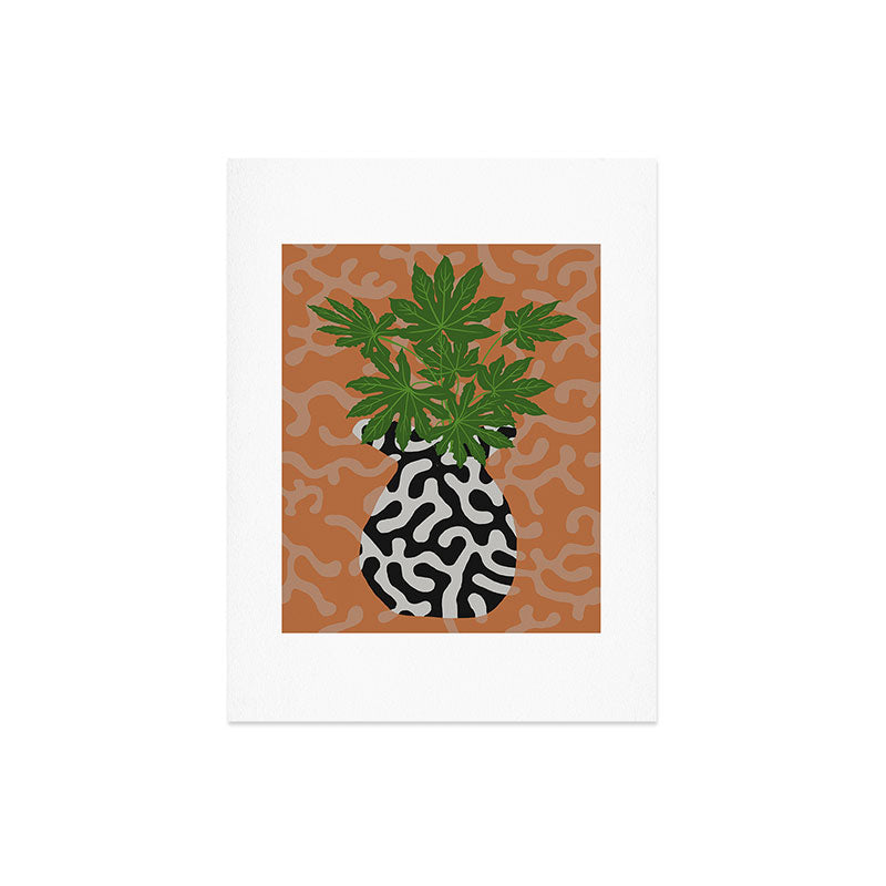 Coco de Paris Green plant retro style 2 Art Print