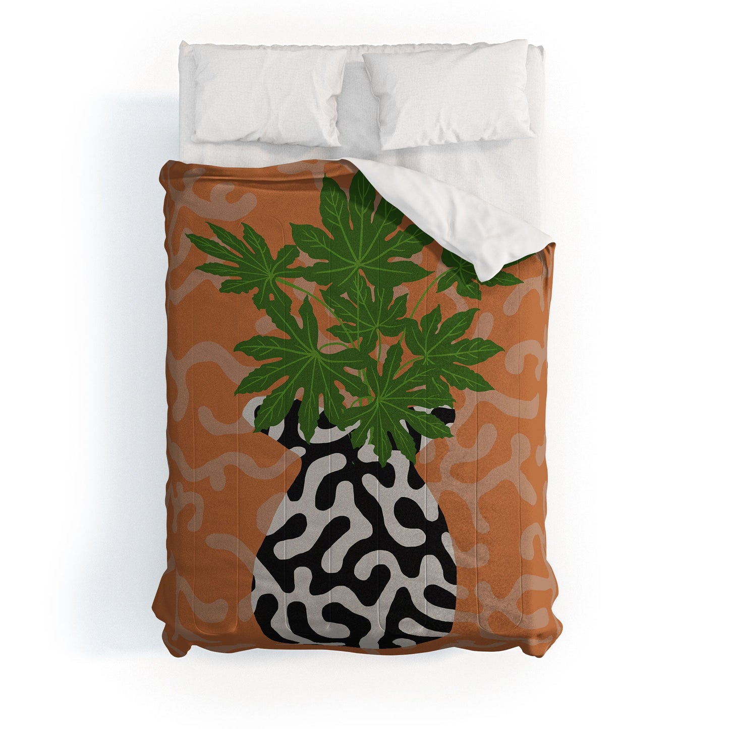 Coco de Paris Green plant retro style 2 Comforter