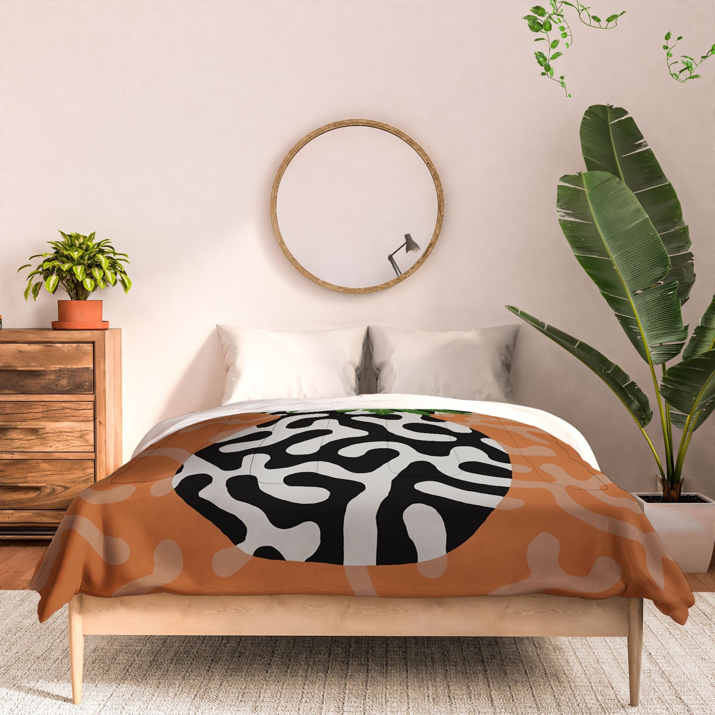 Coco de Paris Green plant retro style 2 Comforter